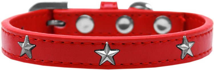 Silver Star Widget Dog Collar Red Size 10